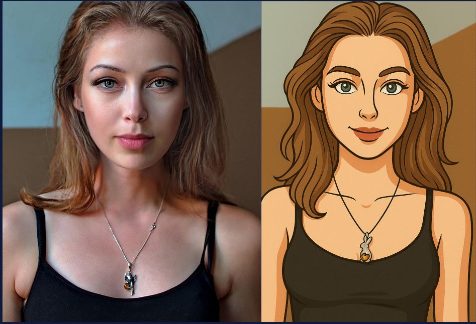 Picture to cartoon girl