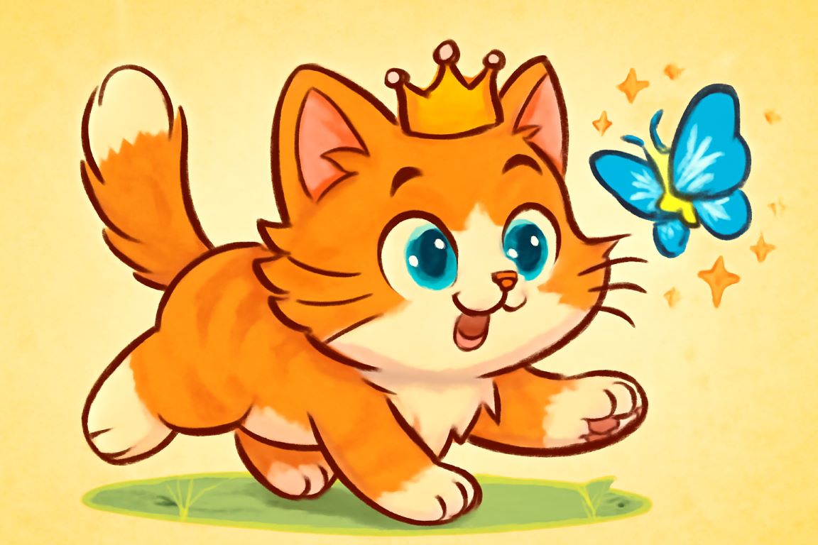 Text to Cartoon adorable kitten